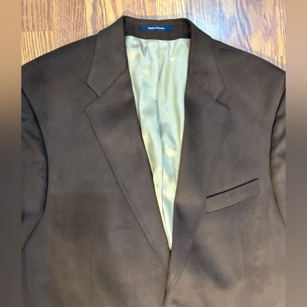Ralph Lauren‎ Chocolate Men's 2 Button Microfiber Blazer 46T Preppy Dapper